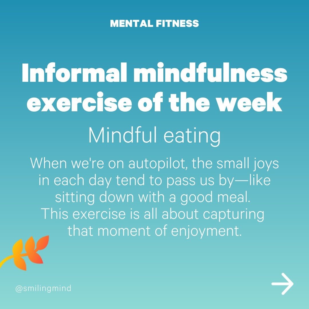 There are small, informal ways we can exercise mental fitness each day that help us calm the mind and pull focus and be present&mdash;no matter how busy we are. Try this mindful eating exercise and see how you go.