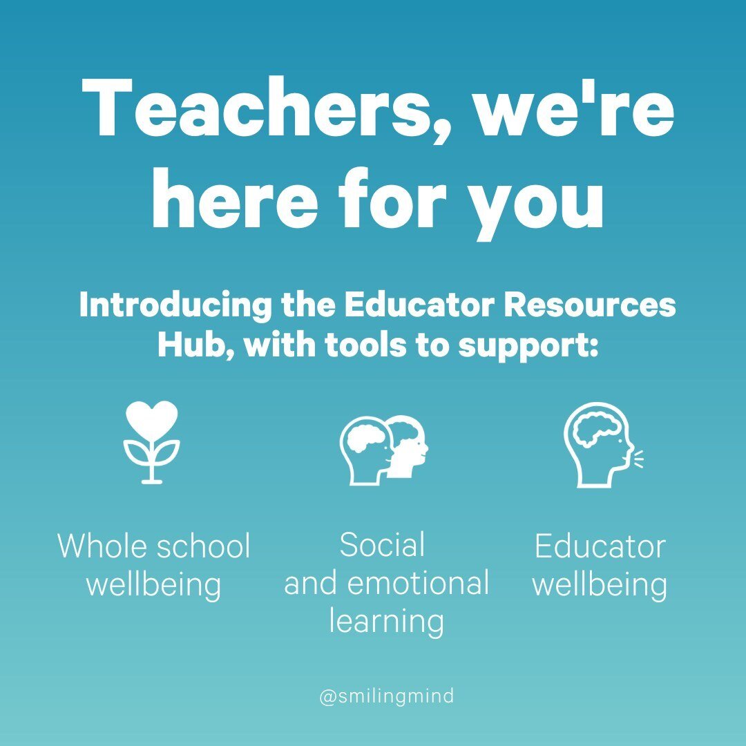 School can be a stressful place, but it's also where we learn some of the most important lessons about mental health and wellbeing. To help teachers support their students and themselves, Smiling Mind has created a new Educator Resources Hub. Check o