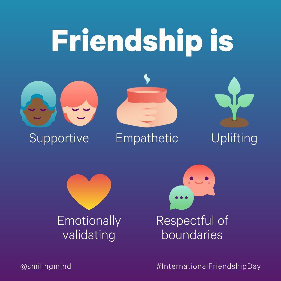 Today is International Friendship Day! Our social connections are directly linked to our overall mental wellbeing, and research shows that having strong, positive relationships is an essential aspect of mental fitness. That's why Connection is a key 